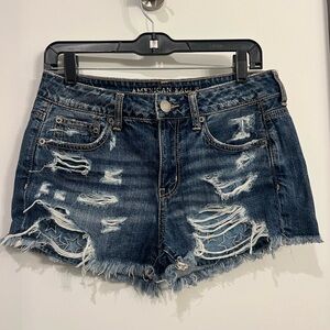 American Eagle Outfitters Distressed Blue Denim Shorts
